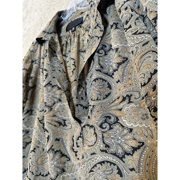 Nili Lotan Colleen Paisley Silk Popover Blouse Top Sz XS Seen On TV Uncoupled - Picture 8 of 16